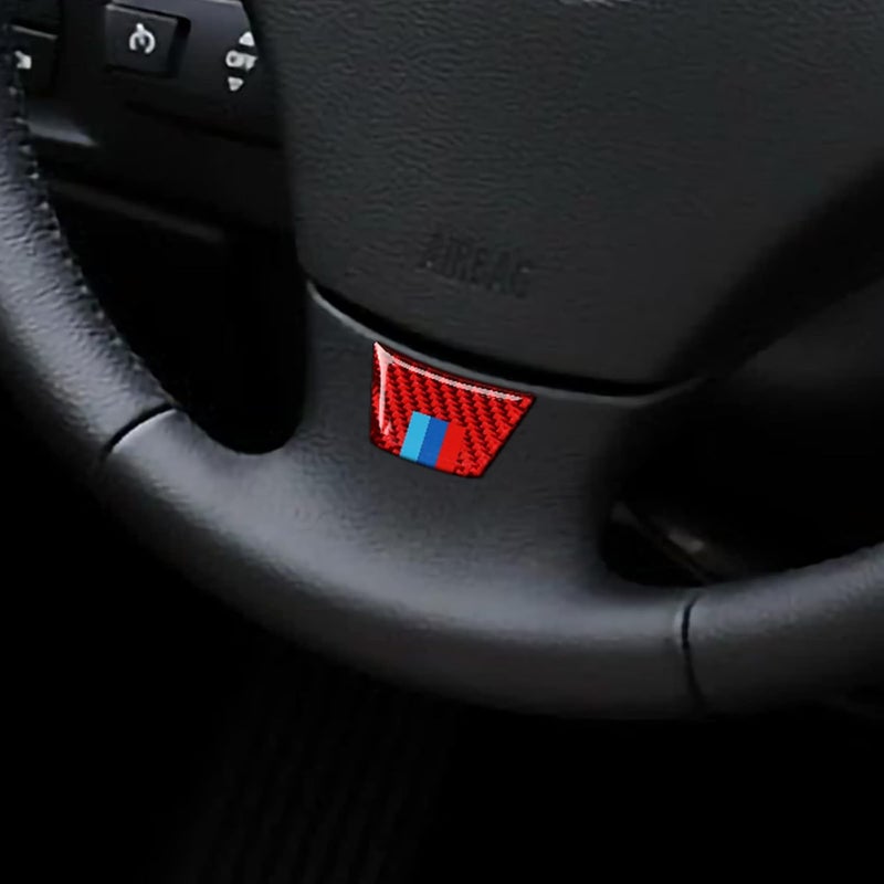 QASULER Carbon Fiber Steering Wheel Trim Decal for BMW - Image 4