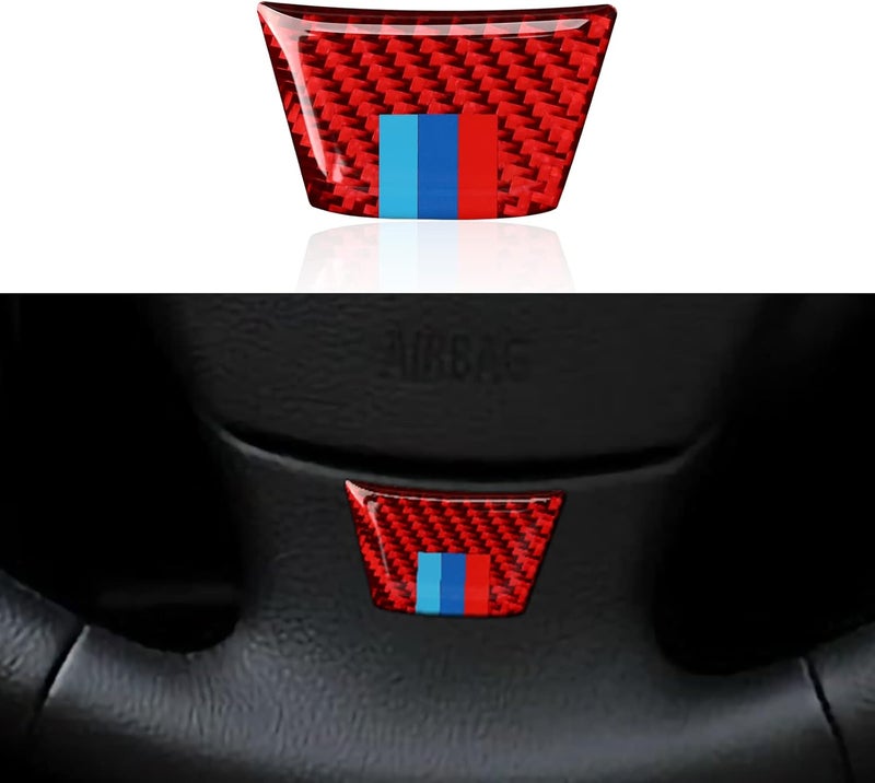 QASULER Carbon Fiber Steering Wheel Trim Decal for BMW - Image 2