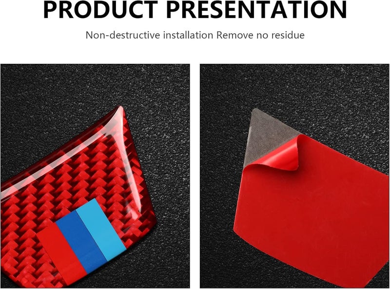 QASULER Carbon Fiber Steering Wheel Trim Decal for BMW - Image 3