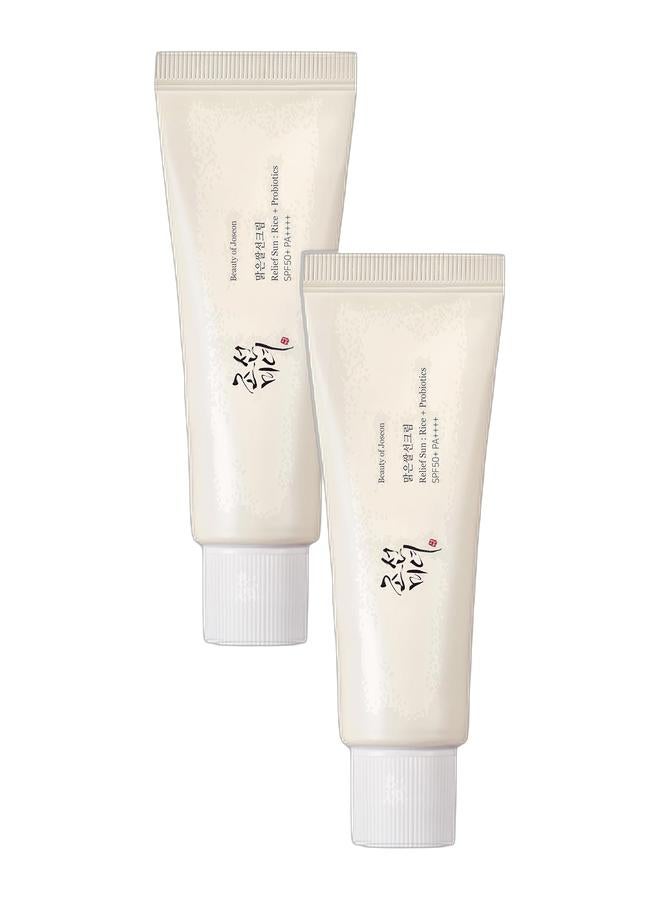 Beauty of Joseon Pack of 2 Relief Sun Rice + Probiotics Sunscreen 50 ml - Image 1