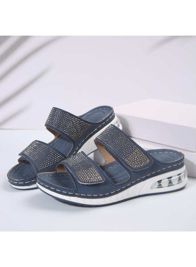 NIBEMINENT Womens Wedges Heels Sandal Thick Bottom Casual Shoes Ladies Leisure Summer Sandals Woman Shoes Women Platform Mules Slipper  - Image 1