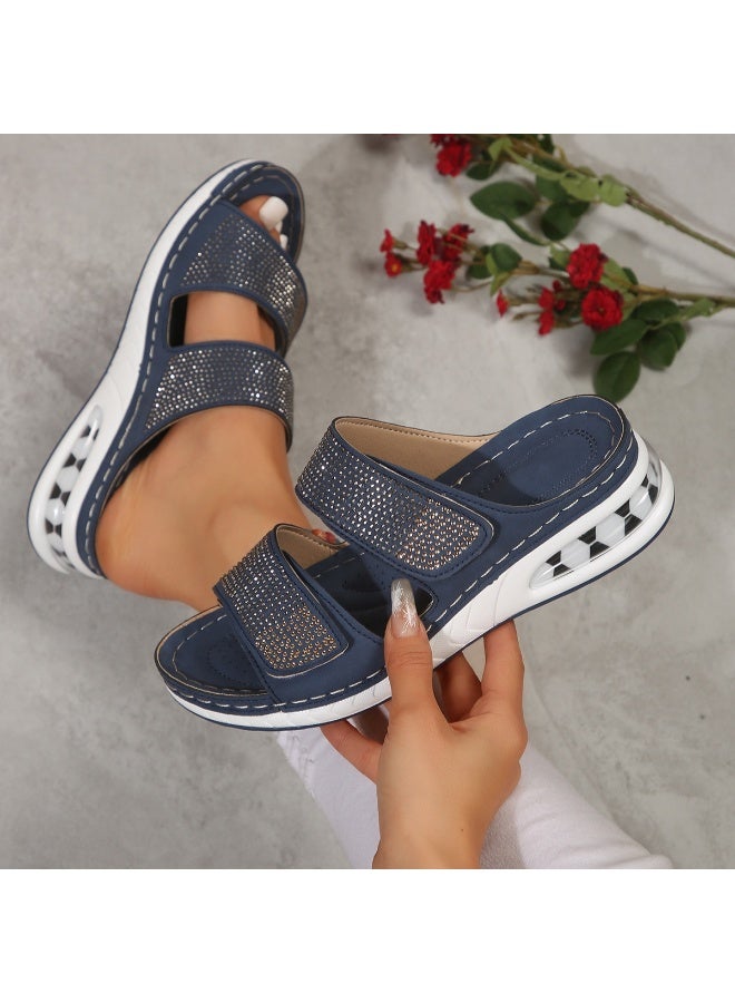 NIBEMINENT Womens Wedges Heels Sandal Thick Bottom Casual Shoes Ladies Leisure Summer Sandals Woman Shoes Women Platform Mules Slipper  - Image 2