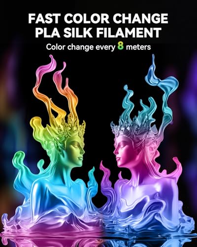 SUNLU Silk Rainbow PLA Filament, Multicolor Silk 3D Printer Filament 1.75mm +/- 0.02mm, Fast Color Change Each 8 Meters, 330 Meters, 1kg/2.2lbs, Silk Rainbow Filament(Lilac-Violet) - Image 3