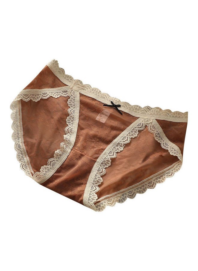 NIBEMINENT - Breathe Freely Lace Up Briefs Brown/White - Image 1