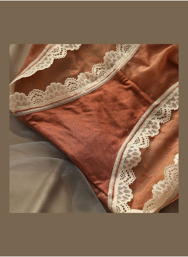 NIBEMINENT - Breathe Freely Lace Up Briefs Brown/White - Image 1