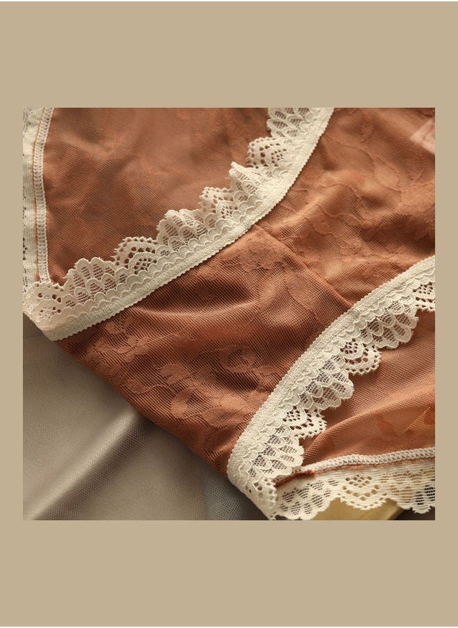 NIBEMINENT - Breathe Freely Lace Up Briefs Brown/White - Image 1