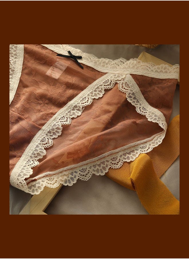 NIBEMINENT - Breathe Freely Lace Up Briefs Brown/White - Image 1