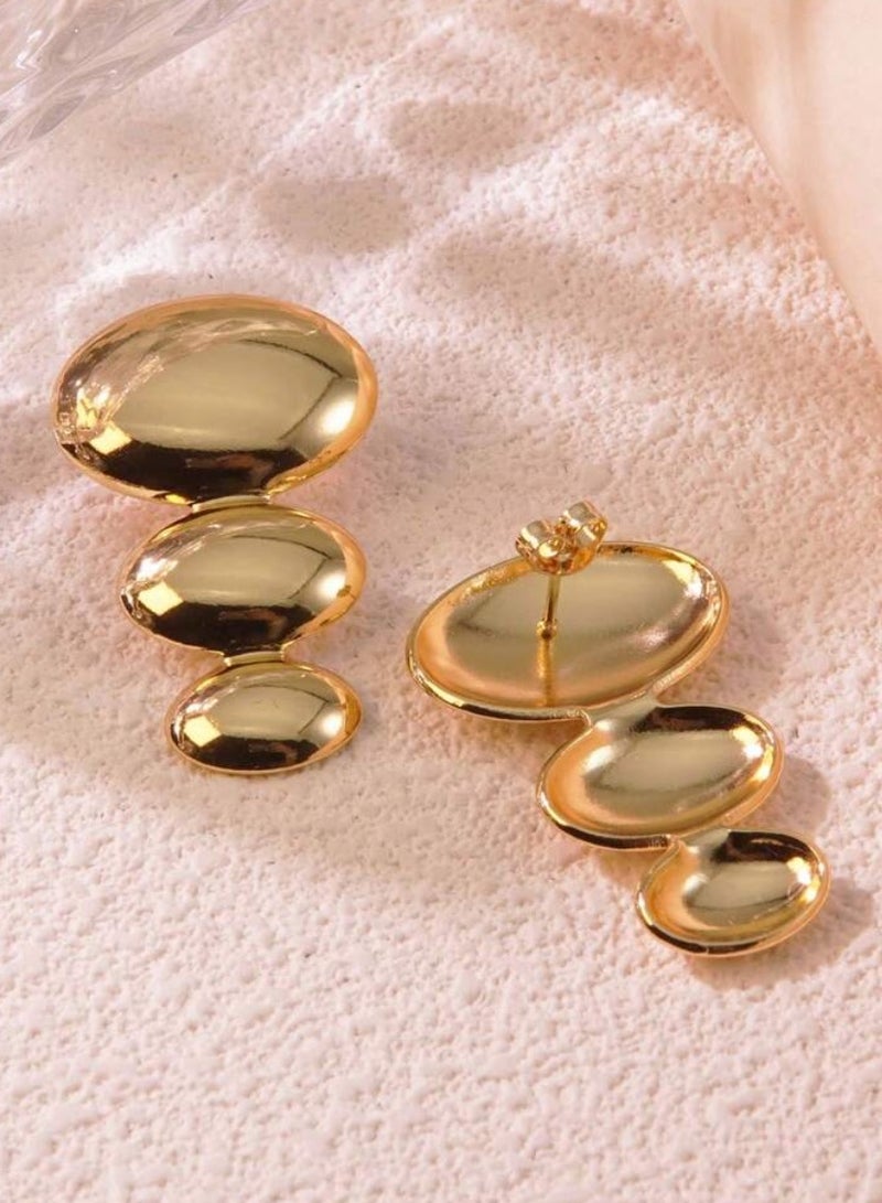 Equal Elegant Stainless Steel Gold Plated Earrings For Women - Image 3