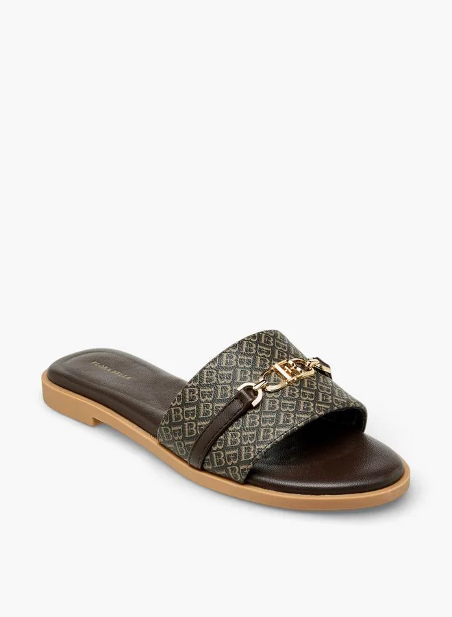Flora Bella By Shoexpress Flora Bella Women Monogram Print Slip-On Sandals