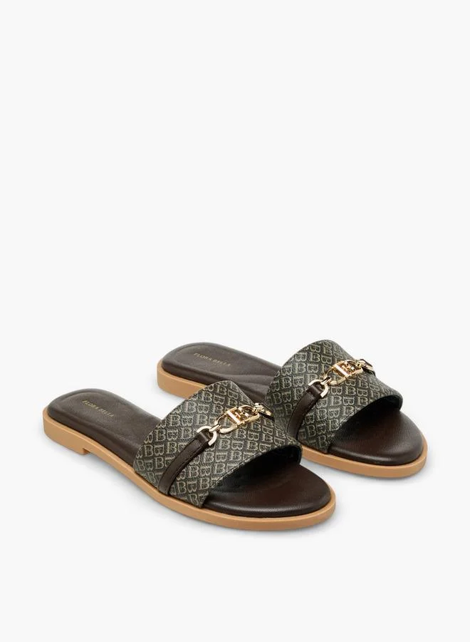 Flora Bella By Shoexpress Flora Bella Women Monogram Print Slip-On Sandals