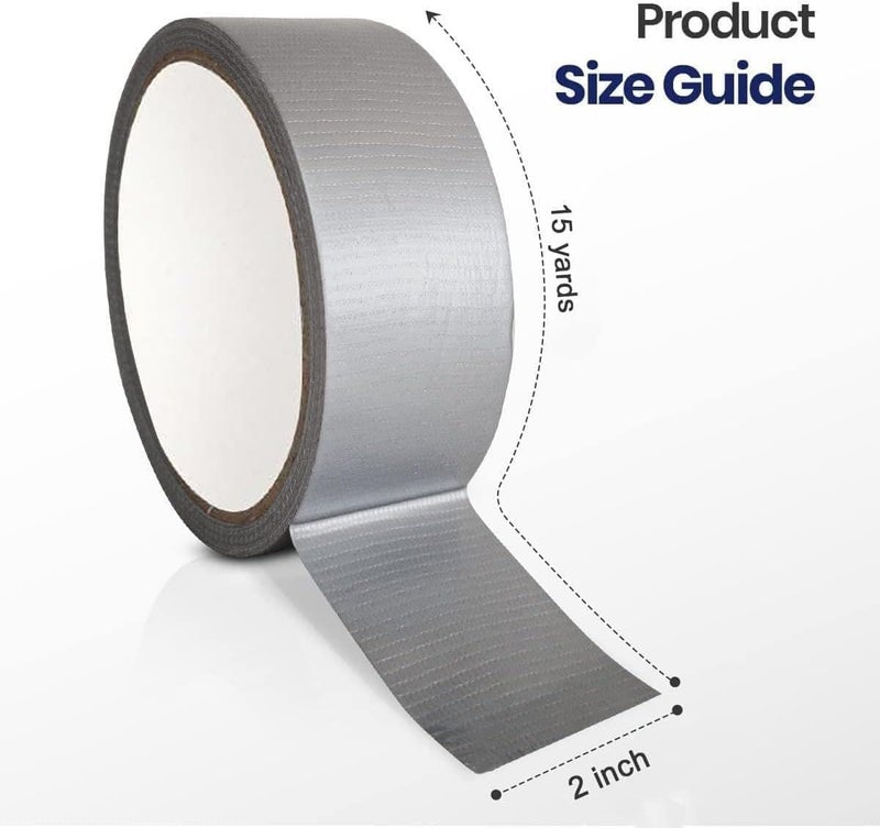 MARKQ 1 Roll Duct Tape, 2 Inches X 15 Yards Strong Adhesive Silver Tape For Packing, Kitchen Home, Office, Indoor & Outdoor Use - Image 2