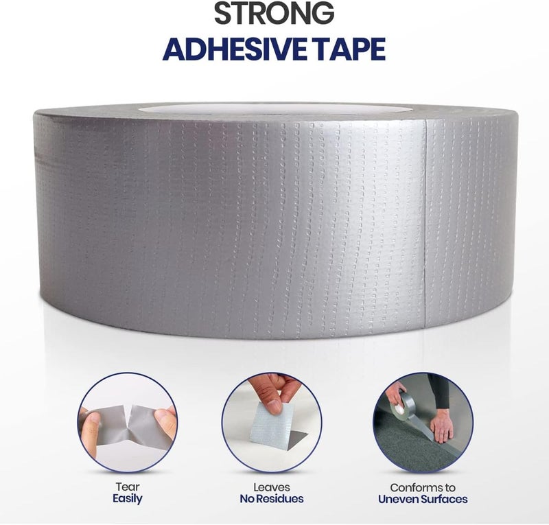 MARKQ 1 Roll Duct Tape, 2 Inches X 15 Yards Strong Adhesive Silver Tape For Packing, Kitchen Home, Office, Indoor & Outdoor Use - Image 3