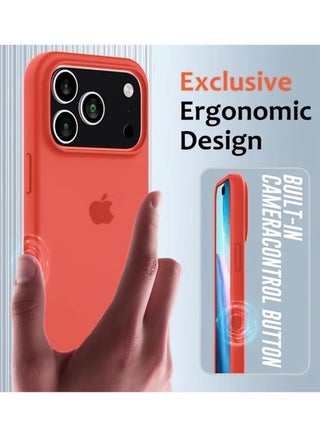Apple iPhone 17 Pro Max 5G 2025 Luxury Premium Quality Liquid Silicone Case Cover (MCRPSN) - Orange - view 5