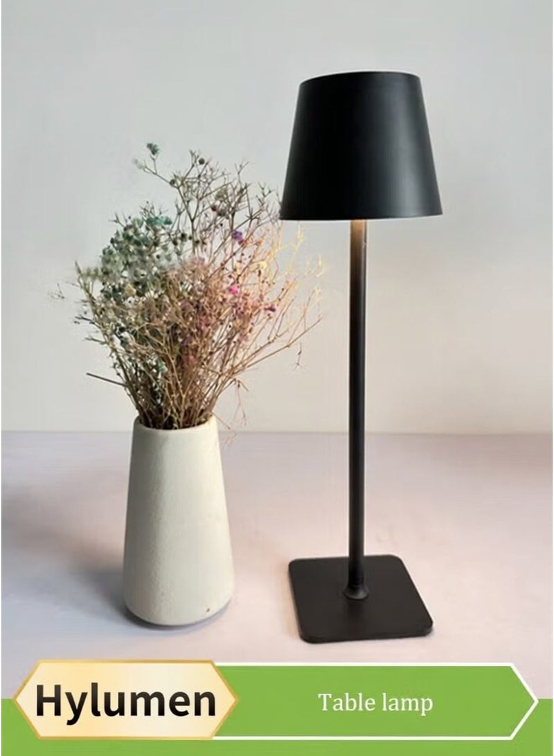 Hylumen LED Cordless Table Lamp Rechargeable Desk Lamp 3000mAh Battery 3 Color Stepless Dimmable Touch Control Portable Night Light for Bedroom Restaurant Outdoor Black - Image 1
