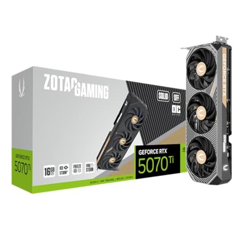 Gaming GeForce RTX 5070 Ti Solid SFF OC DLSS 4 16GB GDDR7 256-bit 28 Gbps PCIE 5.0 Gaming Graphics Card, IceStorm 2.0 Advanced Cooling, ZT-B50710J3-10P - Image 1