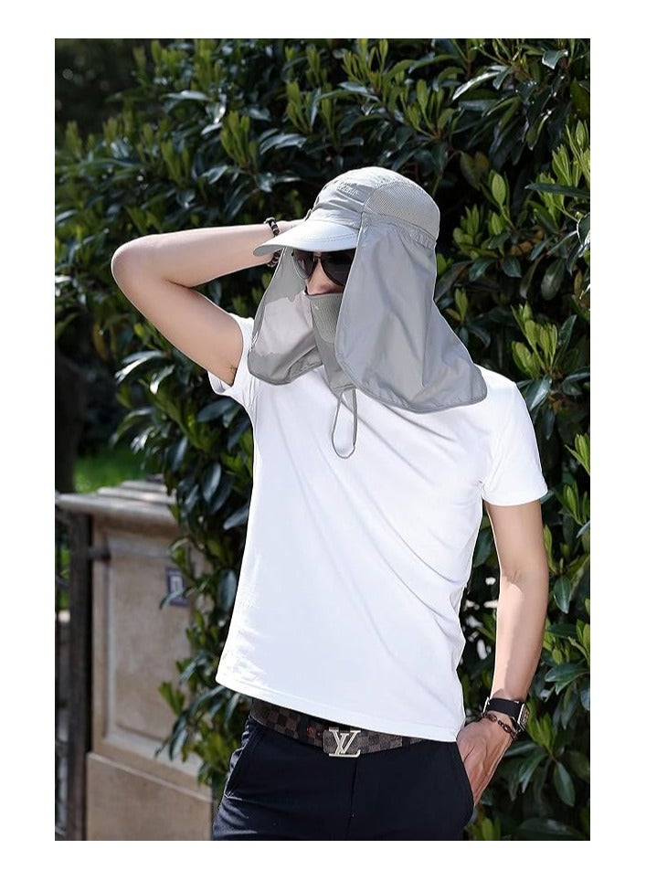 Generic UV 50 Protection Sun Cap Fishing Hat Outdoor Sun Hat with Face Masks Outdoor Sun Protection Visor Caps  - Image 2