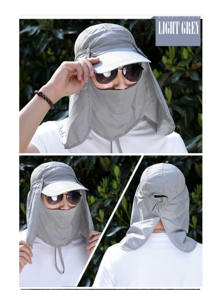 Generic UV 50 Protection Sun Cap Fishing Hat Outdoor Sun Hat with Face Masks Outdoor Sun Protection Visor Caps  - Image 4