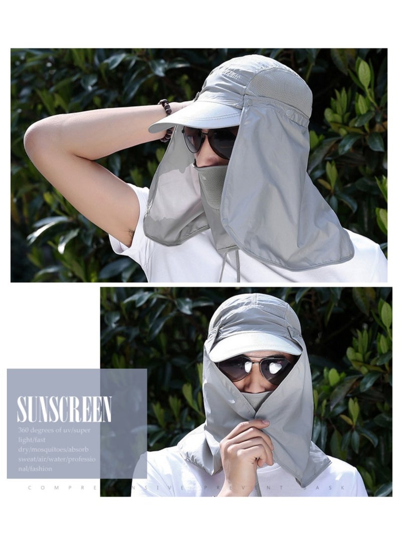 Generic UV 50 Protection Sun Cap Fishing Hat Outdoor Sun Hat with Face Masks Outdoor Sun Protection Visor Caps  - Image 5