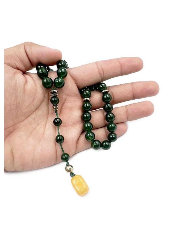 REBUY Stone Prayer 33 Beads Jade tasbih Natural Stone Misbaha Rosary Tasbeeh