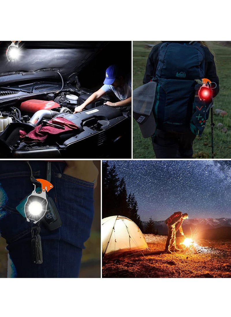 Generic - Mini Portable Work Light 800 Lumen Rechargeable Torch Keyring Inspection Lights with Bottle Opener, Magnetic Base, for Camping/Repairing/Emergency (2 Pieces) - Image 1