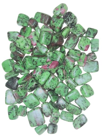 New Shyam Agate 250 Gram Natural African Ruby Zoisite Tumbled Pebbles Stones for Enhances Brain Heart Connection Crystal Tumble Stone  - Image 1