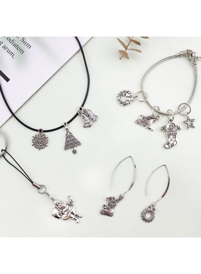 JIALEEY Christmas Charms, Wholesale Bulk Lots Christmas Charm Mixed Tibetan Silver Metal Pendants DIY for Jewelry Making Crafting and Christmas Ornaments - Image 4