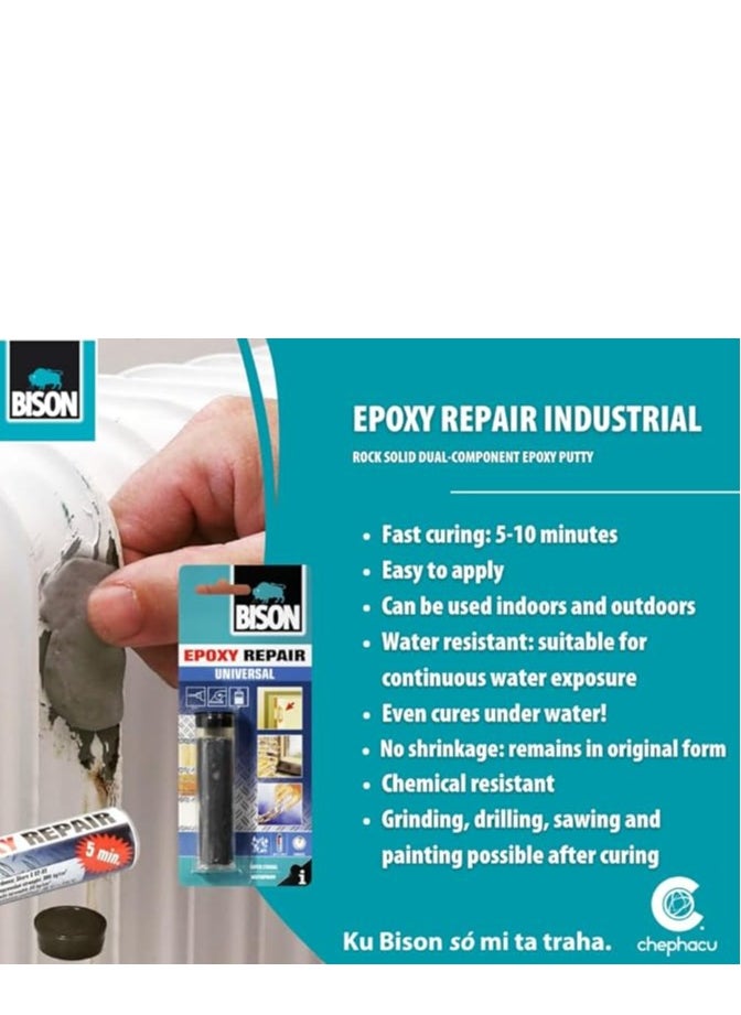 Bison - Bison Epoxy Repair Universal Putty 56 g, high strength 2 component adhesive and sealant – Sealing, Joining, Fixing and Building - Image 1