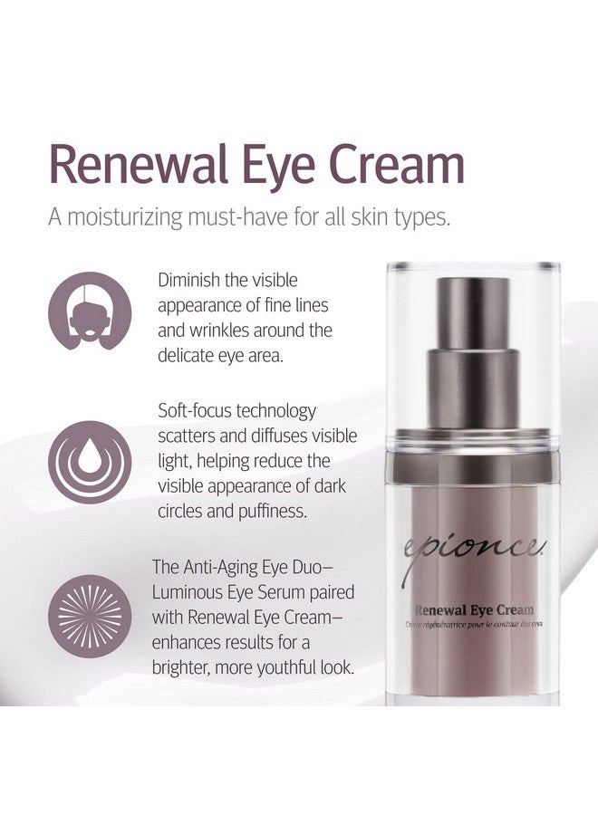 إبيونس كريم إبيونس رينيوال للعين - مضاد للشيخوخة، الهالات السوداء والانتفاخات، حمض الهيالورونيك، مُفتِّح لمنطقة تحت العين - Image 2