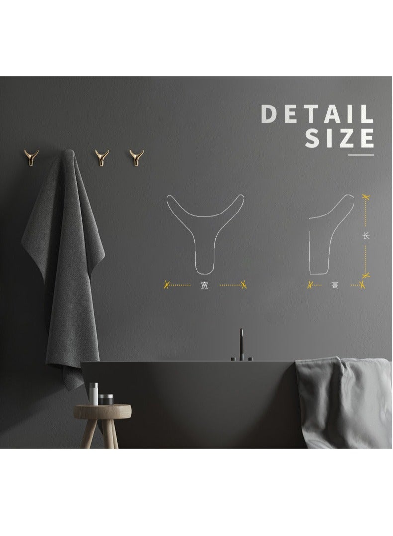 رات سو خطافات مناشف 4 قطع - خطاف معاطف رأس بقرة للتركيب على الجدار خطافات قوية للاستخدام الثقيل، مثالية لتعليق المناشف، الروب، الملابس، أو الإسفنج في الحمام، غرفة النوم، المطبخ، الفندق، أو حول المسبح. يمكن استخدامها أيضًا كخطافات للأبواب أو الخزائن. - Image 5