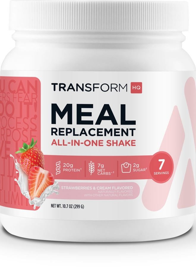 TransformHQ Meal Replacement Shake Powder 7 Servings (Strawberry & Cream) - Gluten Free, Non-GMO - Image 1