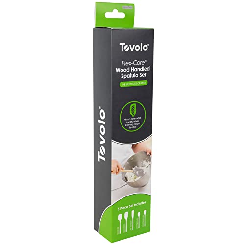 Tovolo Silicone Spatula with Wooden Handle Set of 5 Piece Silicone Kitchen Utensil Set Spoonula Jar Scraper Mini Spatula and Spoonula for Cooking Baking Mixing Folding Oyster Gray - Image 4