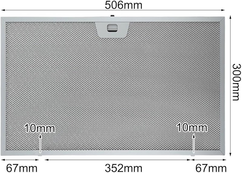 2 قطعة من مرشحات شفاط المطبخ من شبكة الألومنيوم الفضي مقاس 506 × 300 × 9 مم بديل مستخرج الدهون للتهوية - Image 3