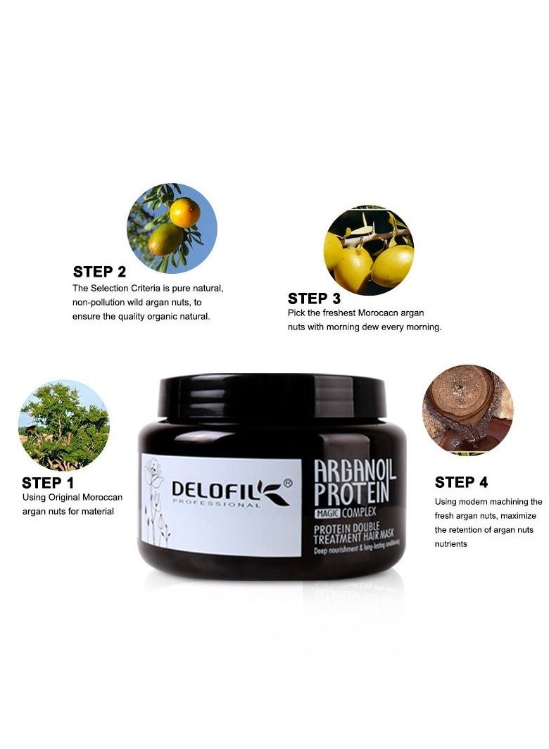 DELOFIL Wet Protein Argan Oil Hair Mask – Repair & Nourishment - Image 4
