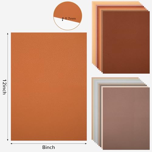 Nitelemn 18 Pieces Faux Leather Sheets, 8×12 inches Morandi Soft Leather Fabric Colourful Sheets Suitable for Making Bows, Leather Earrings, Hair Accessories DIY Projects - Image 2