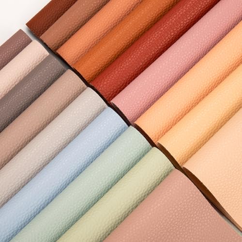 Nitelemn 18 Pieces Faux Leather Sheets, 8×12 inches Morandi Soft Leather Fabric Colourful Sheets Suitable for Making Bows, Leather Earrings, Hair Accessories DIY Projects - Image 1