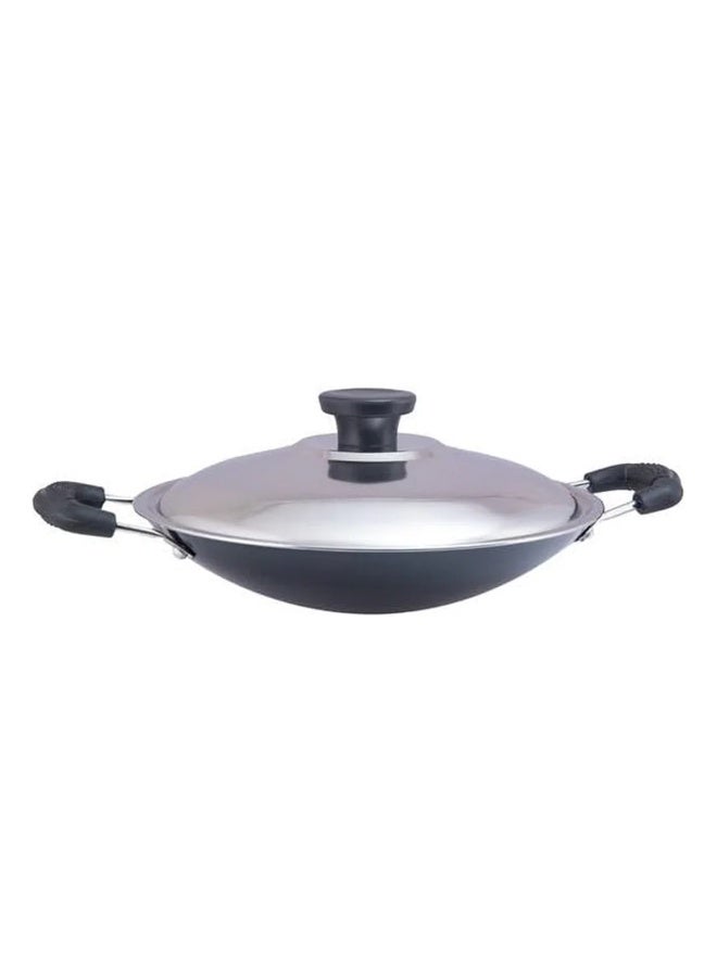 إيزي كوك مقلاة سهلة الطهي غير لاصقة بغطاء من الفولاذ المقاوم للصدأ، مصنوعة من الألومنيوم، بتصميم متين ثلاثي الطبقات | أسود - Image 2