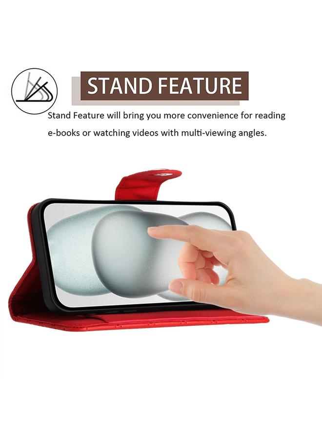 زبون جراب لهاتف Infinix Note 30i، جراب هاتف جلدي قلاب بملمس معيني مع حبل تعليق - Image 3