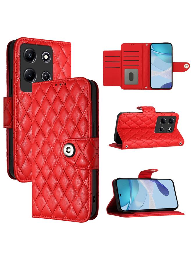 زبون جراب لهاتف Infinix Note 30i، جراب هاتف جلدي قلاب بملمس معيني مع حبل تعليق - Image 1