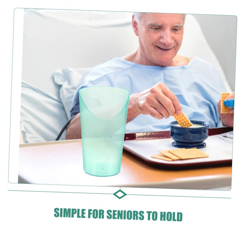 2pcs Transparent Spill Proof Feeding Cup for Elderly Disabled Patients Easy Clean Drinking Mug - Image 4