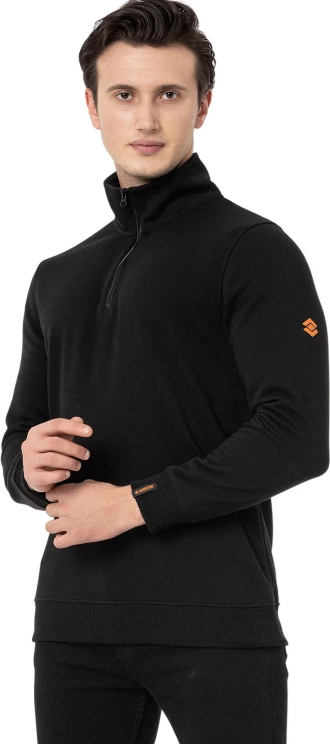 Scooter  Half Zipper Black Men's Sweatshirt M1519TS