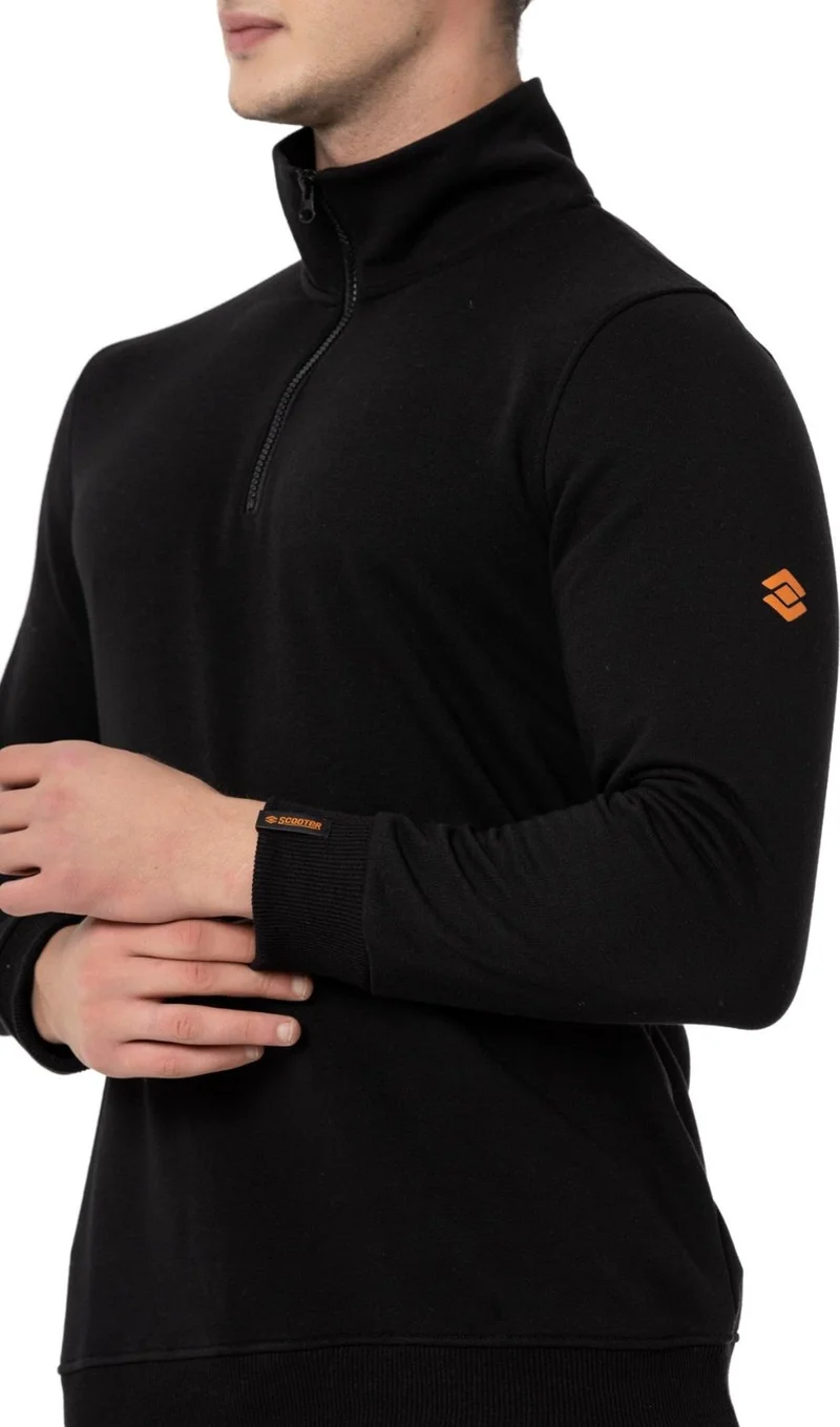 Scooter  Half Zipper Black Men's Sweatshirt M1519TS