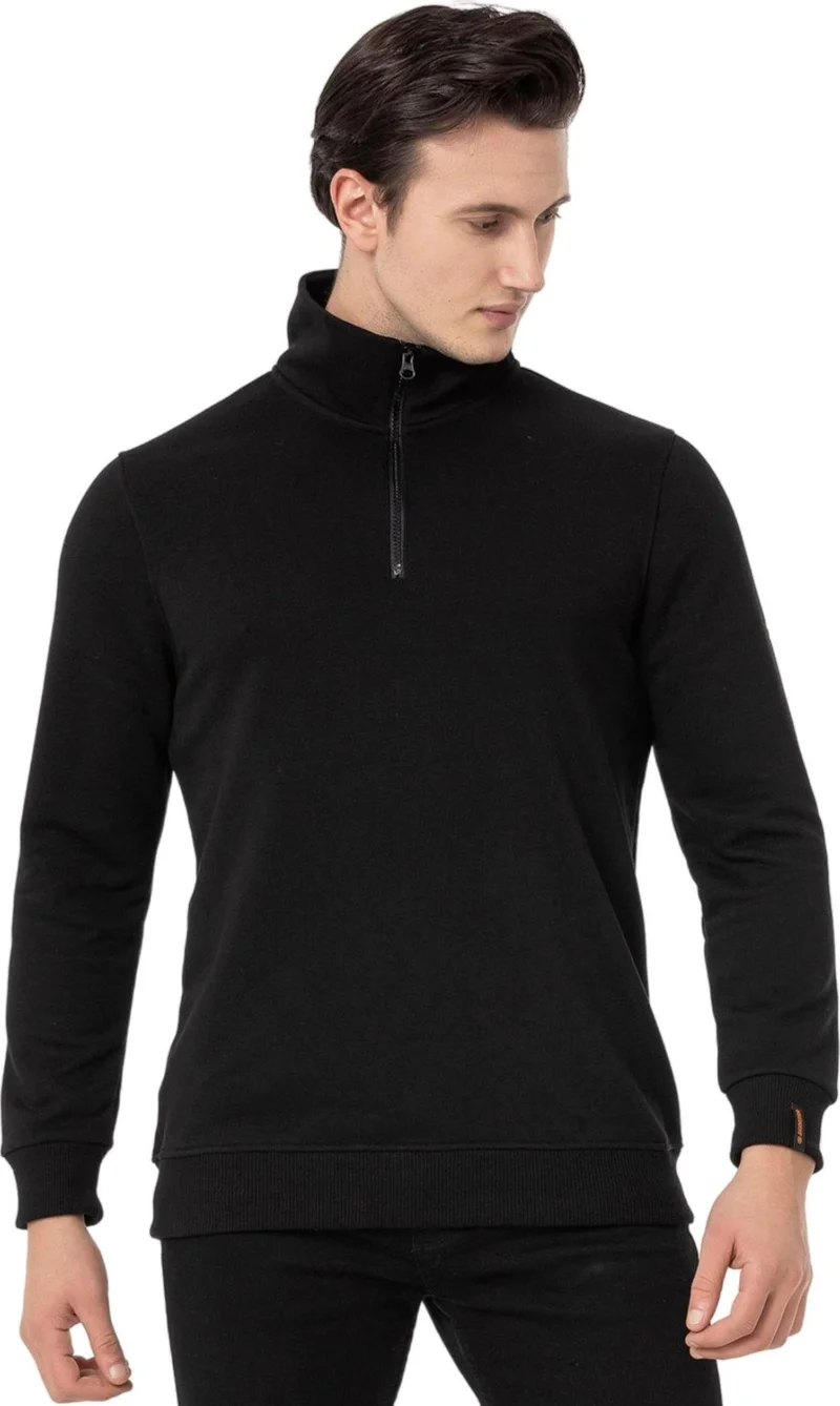Scooter  Half Zipper Black Men's Sweatshirt M1519TS