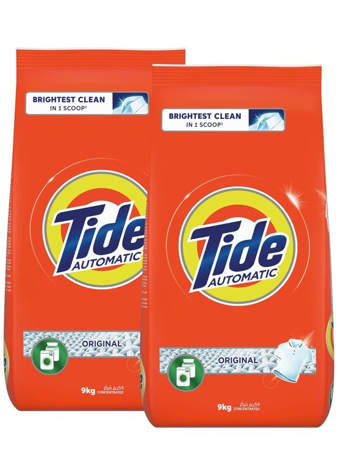 Tide Orginal Laundry Detergent Powder 2x9 KG - Image 1