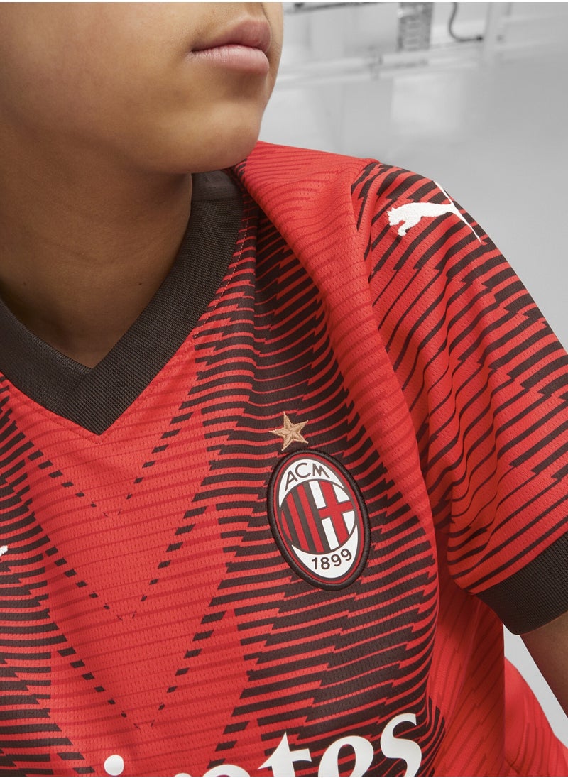 PUMA AC Milan 23/24 Kids Unisex Red Home Jersey  - Image 3