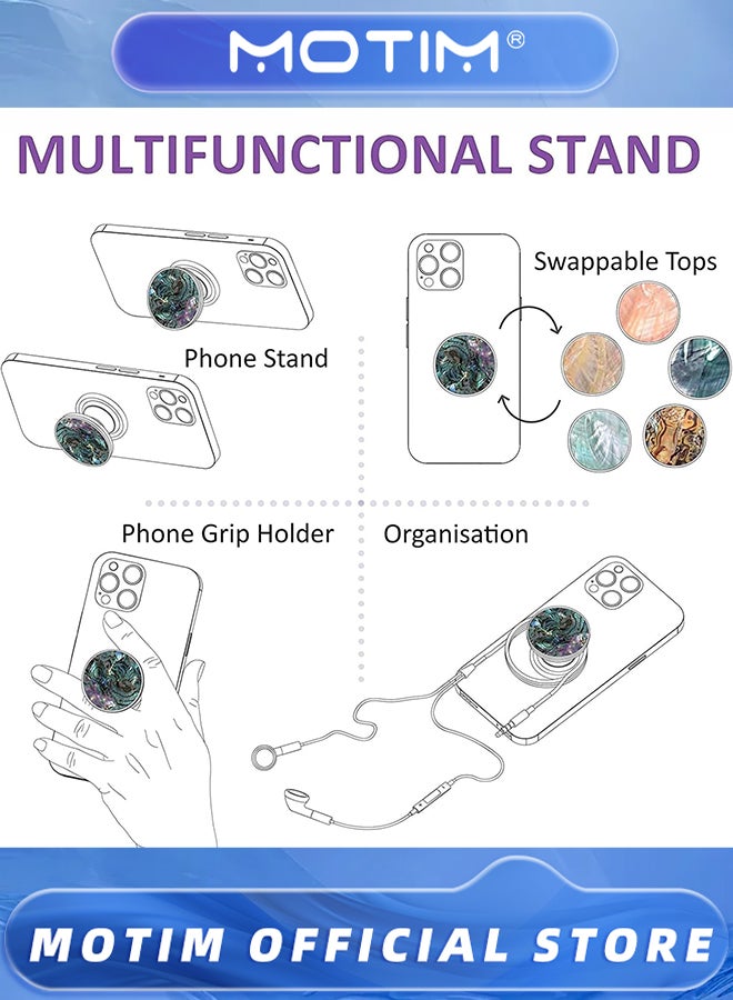 Motim Clear Crystal Glitter Expandible Collapsible Moblile Phone Grip Stand Holder for Smartphones and Tablets Cell Phone Accessory - Image 3