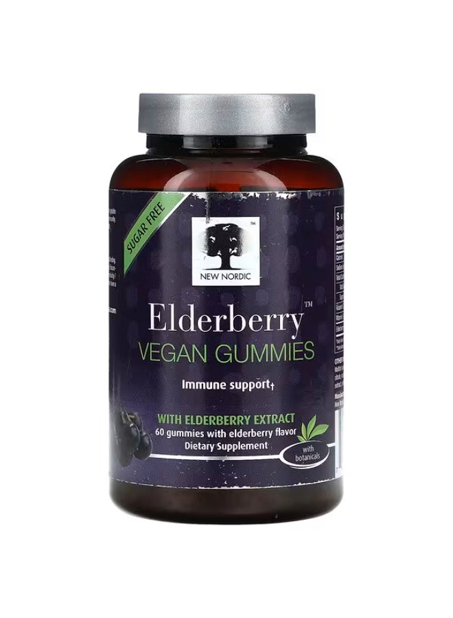 New Nordic, Elderberry Vegan Gummies, 60 Gummies