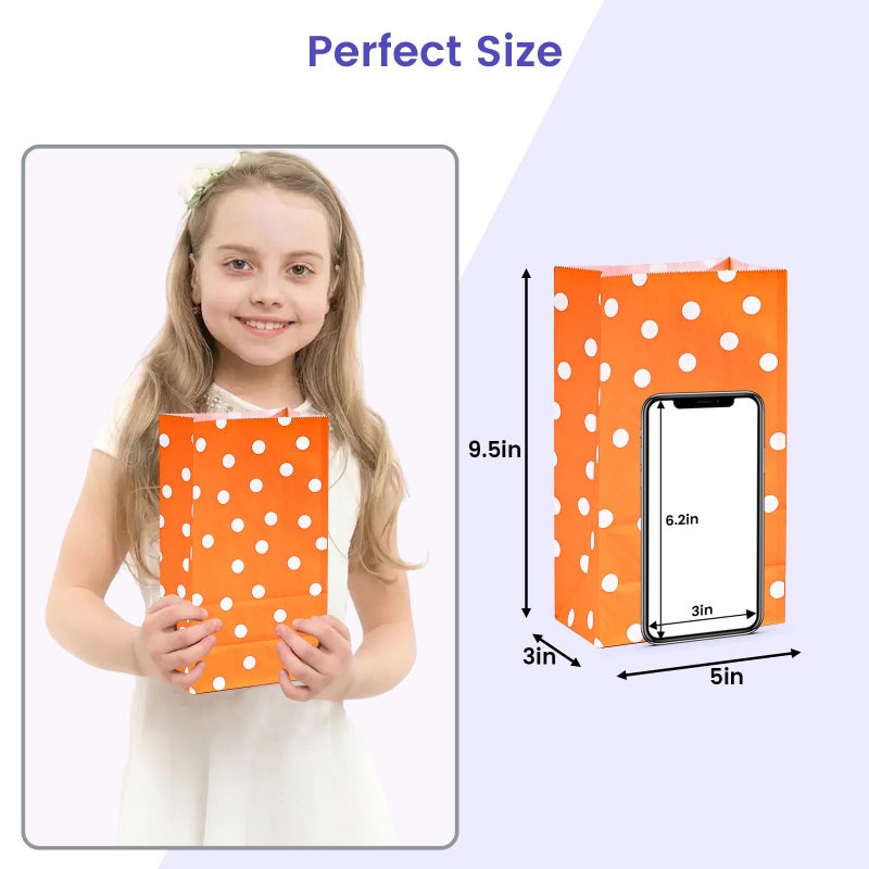 Vgoodall 32 Pack Party Favor Bags  5""? 3"" ? 9.5"" Treat Bags With Stickers 8 Colors For Kids Birthday Party Baby Showers Dot Pattern - Image 3