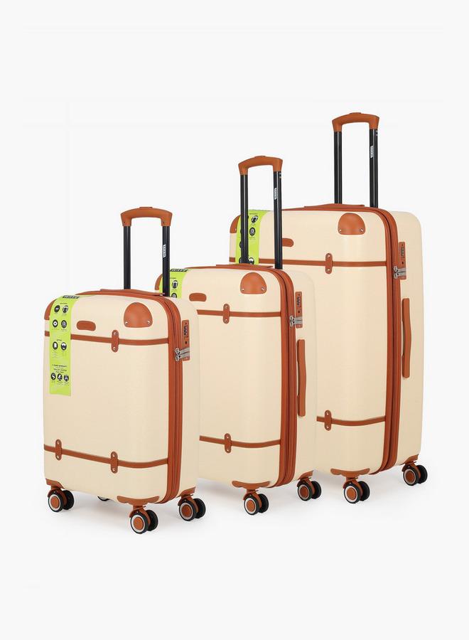 Wave 3-Piece Hardcase Luggage Trolley Set With Lock - Image 1