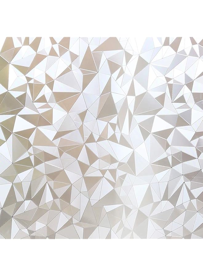 The Bros Refraction Privacy Window Films, No-glue Static Privacy PVC Window Films Non-adhesive Frosted Glass Sticker Heat Control Anti UV Protective Cover for Home, Diamond Cutting (78.7 x 17.7 IN) - Image 1