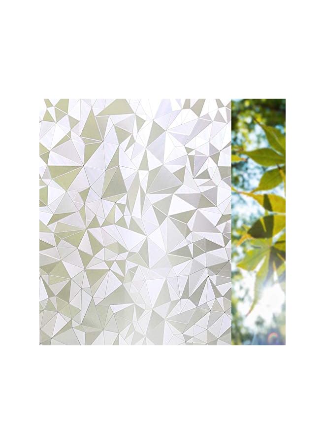 The Bros Refraction Privacy Window Films, No-glue Static Privacy PVC Window Films Non-adhesive Frosted Glass Sticker Heat Control Anti UV Protective Cover for Home, Diamond Cutting (78.7 x 17.7 IN) - Image 2